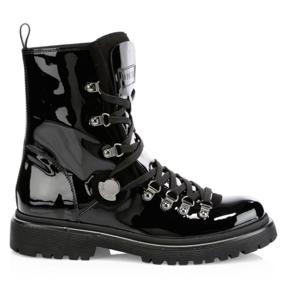 Moncler Shoes | Moncler Berenice Patent Leather Combats Boots Eu4 ...